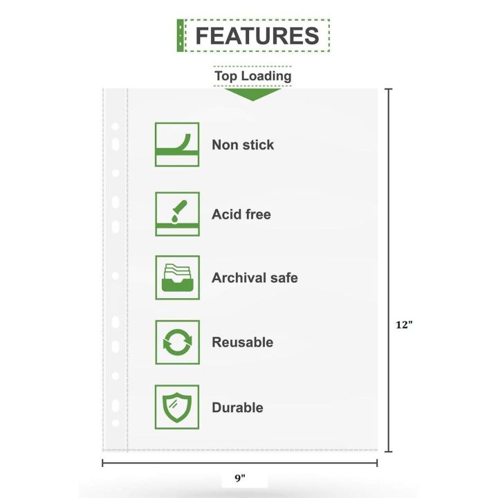 Sheet%20Protectors%2011%20Hole%20Loose%20Leaf%20A4%20size%20100%20Sheets%20Pack%20-%20Image%203
