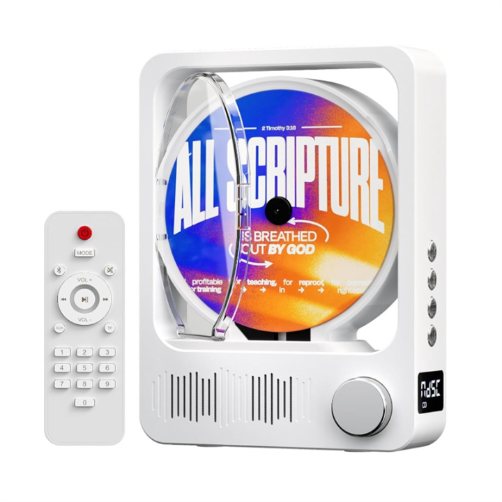 Desktop CD Player with HiFi Speakers, Bluetooth 5.3, LED Display, and Remote Control for Home