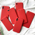 Red Matte Phone Case For iphone 12 13 11 Pro XS Max XR X 8 7 6S 6 Plus SE 2020 Silicone Cases Solid Color Soft TPU Back Cover. 