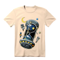 Cool Hourglass Space Station Cotton Unisex Summer T-shirt. 
