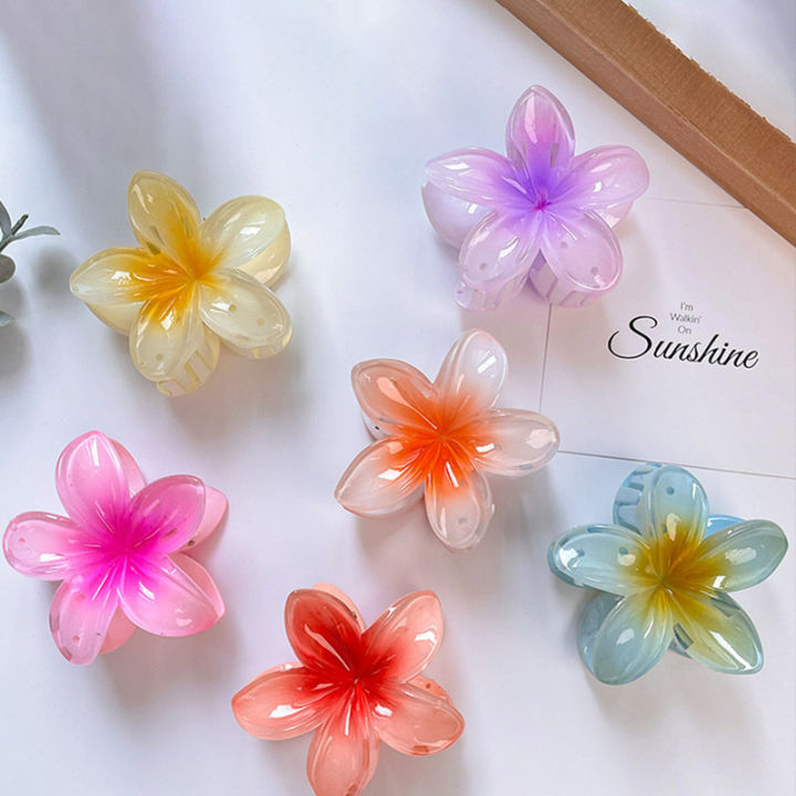 1 Piece Korean Flower Hair Clip Candy Color Hair Claw for Women Catch Hairpins Girls Ins Accessories
