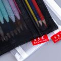 Simple Nylon Transparent Mesh Pencil Bag Zipper Large Capacity Stationery Pouch Double Layered Storage Bag Kids. 