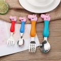 Kids Zone - Kids Peppa Pig Tableware Spoon & Fork Stainless Steel 4 Pcs Set. 