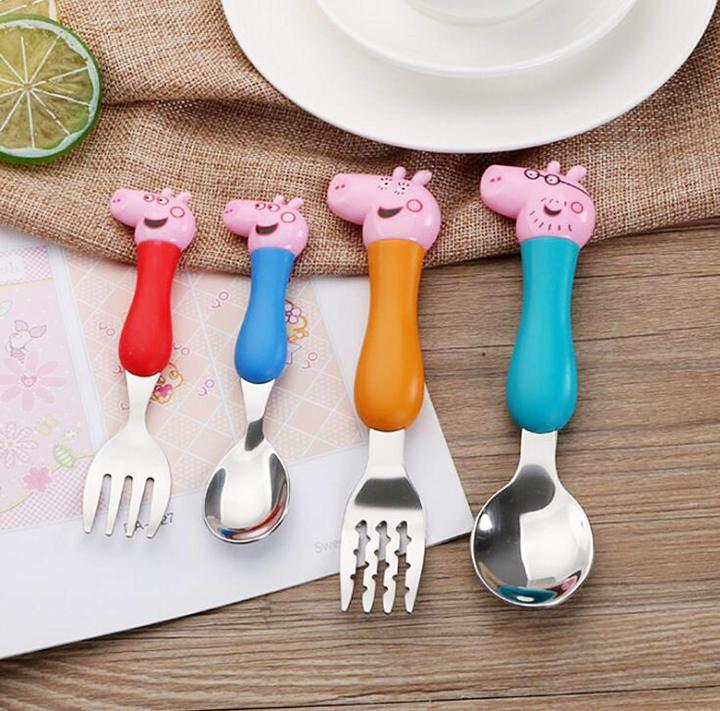 Kids%20Zone%20-%20Kids%20Peppa%20Pig%20Tableware%20Spoon%20&%20Fork%20Stainless%20Steel%204%20Pcs%20Set%20-%20Image%203