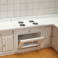 1/12 Scale Doll House Miniatures Kitchen Cabinets Set,White. 