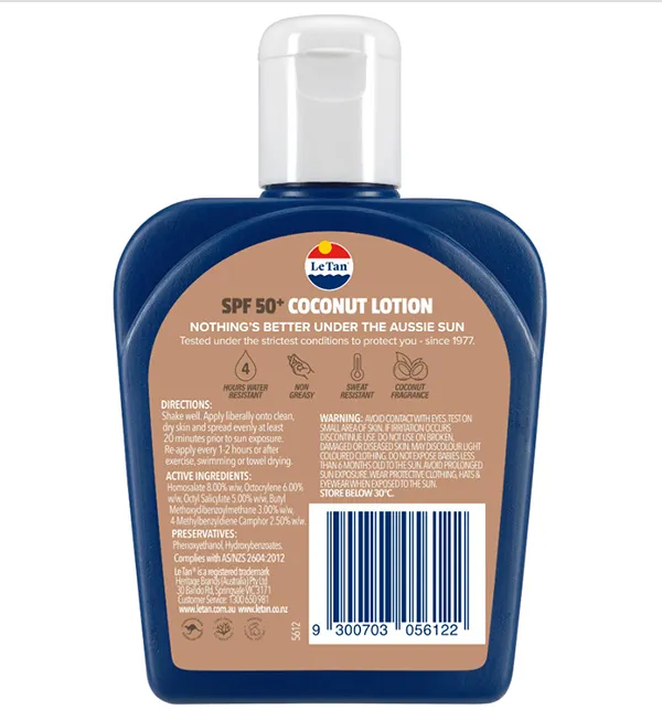 LeTan%20Coconut%20SPF%2050+%20Sunscreen%20Lotion%20125%20Ml%20-%20Image%203