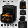 Silver Crest 10L Large Capacity Digital Air Fryer with Viewing Window, Silver Crest 10 Litre Smart Matte Black Electric Air Fryer & Roaster, Silver Crest Professional 10L Square Air Fryer with Touch Control Panel, Silver Crest 10L Multi-Functional Oil-Fre. 