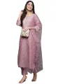 Women's Cotton Blend Kurta Set with Pant and Dupatta. 