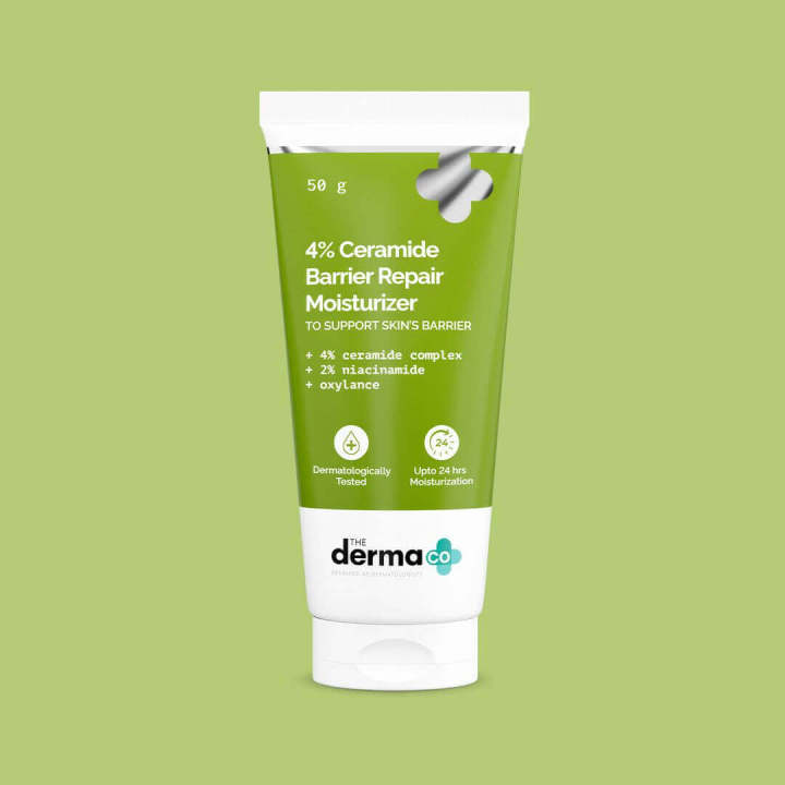 The Derma Co 4% Ceramide Barrier Repair Moisturizer | Niacinamide & Oxylance I Repairs & Strengthens Skin I Improves Skin texture I Lightweight Cream I 24 Hrs Moisturization | For All Skin Type - 50gm | From Haatbazar | Haat bazar | Haatbazaar | Hatbazar