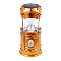Solar LED Portable Lantern Telescopic Torch Lamp Multi-Function Outdoor Camping Lamp Emergency Tent Lamp COB Lighting Gold. 