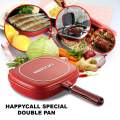 Red/Black Happy Call Non Stick Double Sided Fry/Grill Pan. 