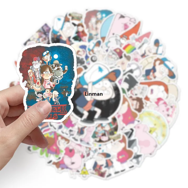 Linman%2010/30/50pcs%20Disney%20Gravity%20Falls%20Cartoon%20Stickers%20Anime%20Decals%20DSales%20promotion%20IY%20Laptop%20Notebook%20Phone%20Skateboard%20Stationery%20Sticker%20Kids%20Toys%20-%20Image%204
