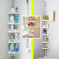 No Tools 4 Tier Multi Use Rack Corner Shelf Holder Shelves Adjustable Storage Space Saver Organizer Kitchen Bathroom Toilet 260cm Max Height. 