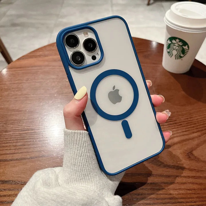 iPhone%2012%20Pro%20Max%20Transparent%20Magsafe%20Magnetic%20Wireless%20Charging%20Case-%20Black,%20Navy%20Blue,%20White%20-%20Image%203