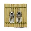Silver Stoned Tassel Designed Earrings For Women. 