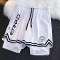 2324 Real Madrid Shorts Barcelona Football Same Style Summer Quick-Dry Breathable Sports Training Pants Loose Double-Layer with Inner Lining. 