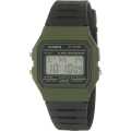 Casio F-91WM-3ADF Digital Resin Band Black And Green Watch For Men. 
