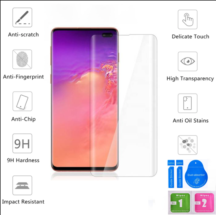 XMart%20Samsung%20Galaxy%20S10+%20/%20Samsung%20S10%20Plus%20UV%20Liquid%20Glue%20Original%20Tempered%20Glass%20Screen%20Protectors%20-%20Image%203