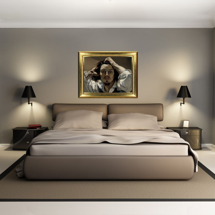 painting%20Gustave%20Courbet%20Self%20Portrait%20-%20Desperate%20Person%20Poster%20Wall%20Sticker%20No%20Frame%2060cm(W)%20x%2046cm(H)%20-%20Image%203