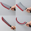 Decorative Bloody Axe Realistic Looking Plastic Halloween Fake Machetes Statue Sickle Knife Horror Cosplay Arm Prop For Home GENGLI. 