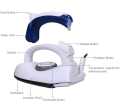 Folding Handel Portable Travel Steam Iron Press And Folding Handel With Heat-Resistant Rest Pad , Travel Iron 700w. 