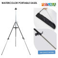 Watercolor Metal Easel with Dual Use, Flat/Standing, Foldable Telescopic Tripod Easels, Black. 