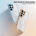NEW HODON Luxury Clear Magnetic Phone Cases For Samsung Galaxy S25 S24 S23 S22 Plus Ultra A15 A55 A35 A16 A26 A36 For Magsafe Case Transparent Wireless Charging Hard Cover. 