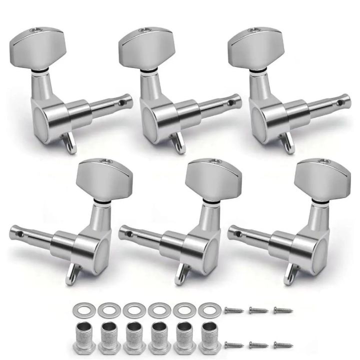 Professional Metal Guitar String Tuning Pegs Totally Closed Machine Head Knob Guitar Tuner 3L3R Configuration String Tuners Acoustic Guitar