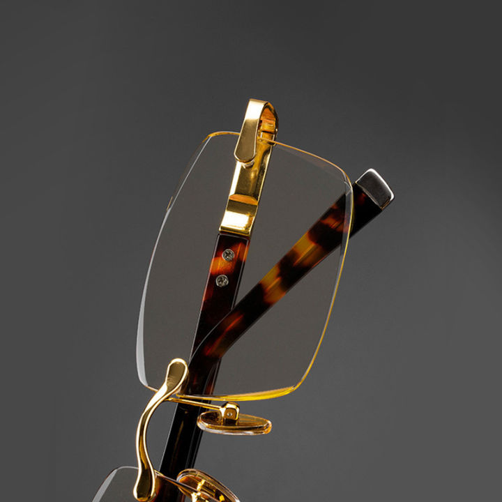 Natural Metal Material Presbyopia Glasses Borderless Advanced Reading ...