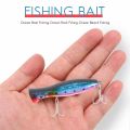 Sptrry1Pcs popper fishing 3d with treble hooks 12cm 42g topwater hard lure soft plastic isca artificial fishing lure tackles Blue. 