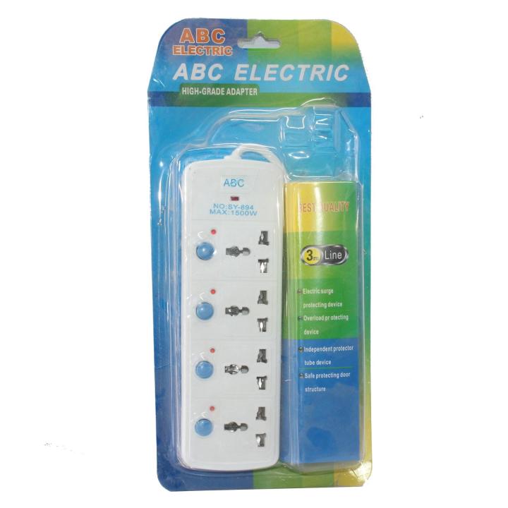 ABC Electric SY-894 4 Socket Port Extension Cord - White | Daraz.com.np