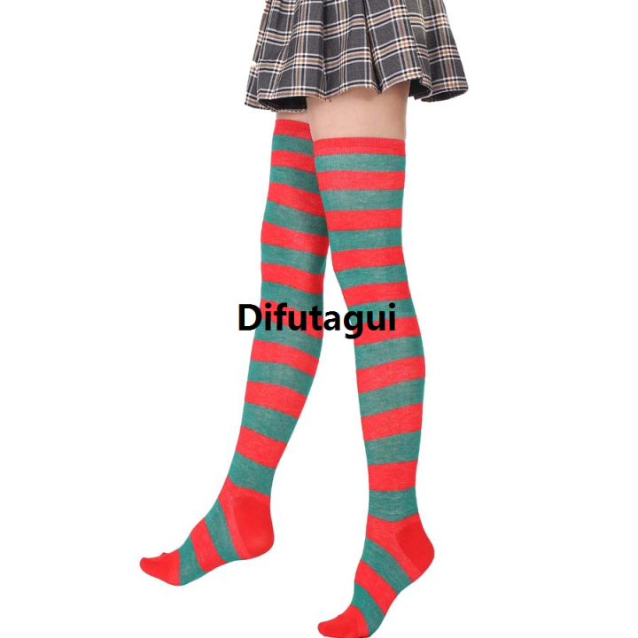 Difutagui%202021%20New%20Socks%20Long%20Tube%20Ladies%20Japanese%20Blue%20and%20White%20Striped%202025%20Over-knee%20Socks%20Thigh%20Socks%20Thigh%20High%20Stockings%20Knee%20High%20-%20Image%204