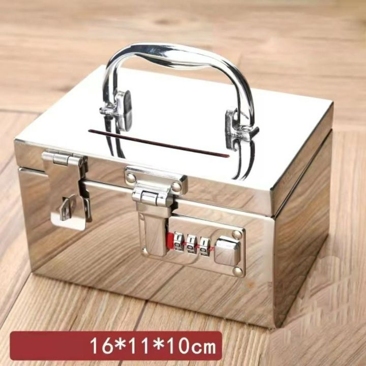 Heavy Duty Stainless Steel Bank Password Lock-Box Financial Security ...