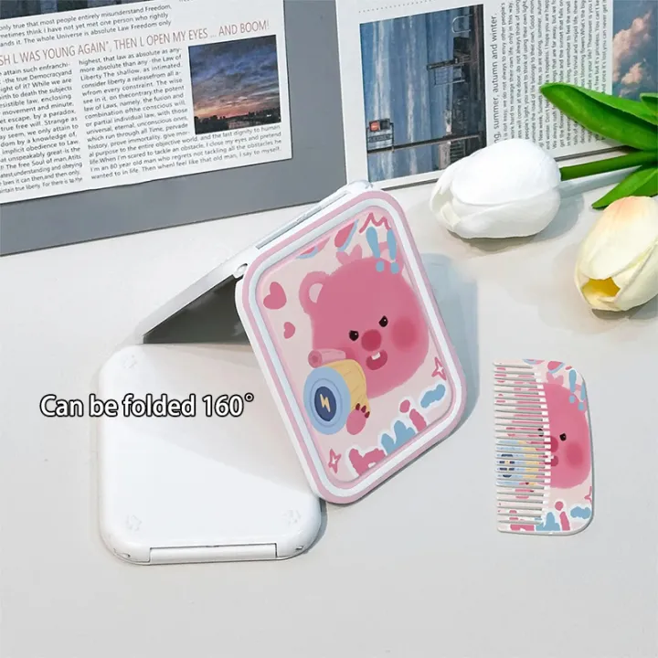 Cute%20Ruby%20Pattern%20Portable%20Clamshell%20Mini%20Folding%20Makeup%20Mirror%20With%20Comb%20Gift%20For%20Women%20Beauty%20Tools%20Gener%20-%20Image%202
