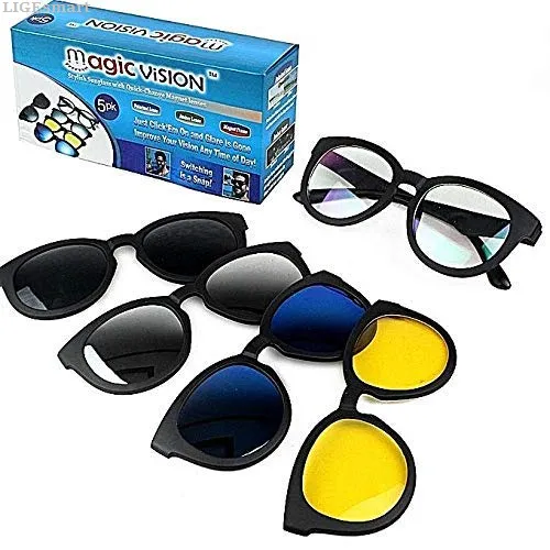 LIGEsmart%20Replacement%20glasses%20VisionMagic5%20/%20color%20lenses%20fashion%20MagicVision%20sunglasses%20with%20Fashion%20quick%20change%20magnetic%205%20different%20combinations%20of%201HD%20magnetic%20clip-on%20sunglasses%20-%20Image%202