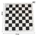 Toys Black And White Portable Chess Board 43CM 51CM PU Leather Soft Tournament Chess Board For Children's Educational Games JUE. 