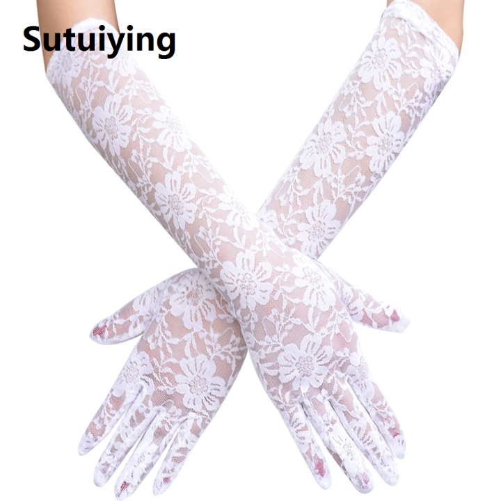 Sutuiying%20Summer%20Sunscreen%20Anti%20UV%20Flower%20Fashion%20Party%20Lace%20Gloves%20Long%20Mittens%20Women's%20Gloves%20Arm%20Warmers%20-%20Image%206
