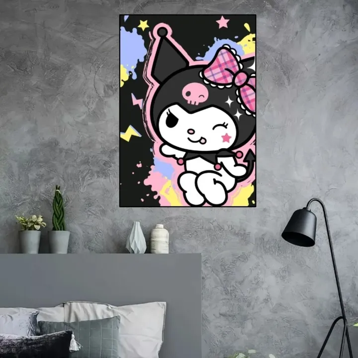 Canvas%20Painting%20Stickers%20Sail%20Aesthetic%20Art%20Wall%20Home%20Decor%20i%20Cute%20Poster%20Kuromi%20Kawai%20-%20Image%207