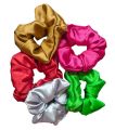 Set Of 5 Different Shades Of Silk Scrunchies. 