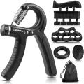Hand Grip Strengthener Set Strength Finger Exerciser Adjustable Grip Black Hand Gripper Kit 4 Pcs. 