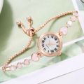 1 Pcs Watch for Women Elegant Bracelet Set Rose Gold , GOld & Silver Heart Rhinestone Women's Quartz Watch with Pearls Bangles Women's Bracelet Watches. 