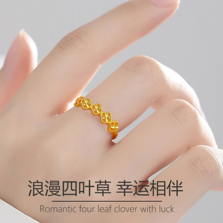 Sale%E3%80%91Four-leaf%20clover%20ring%202023%20new%20fashion%20plated%20plain%20ring%20ring%20for%20girlfriend%20gift%20-%20Image%203