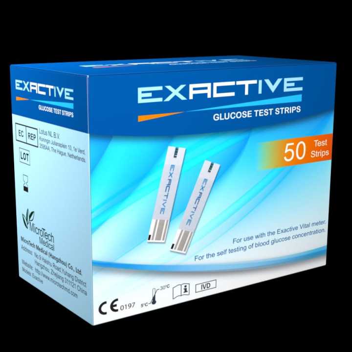 Exactive Blood Glucose Test Strips - 50, Individually Packed