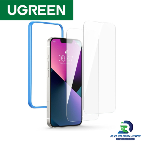 UGREEN Full Coverage HD Tempered Glass Screen Protector with Alignment Tool for iPhone 13 Pro Max