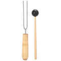 256HZ Tuning Fork with Wooden Hammer for Physical Experiment Teaching Nerve Test. 