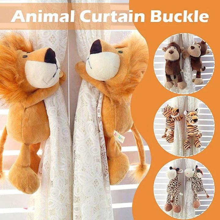High Quality Plush Animal curtain lacing buckle Jungle Forest Animals Room Decoration Accessories Holdback Cartoon Curtain Tieback Holder Hooks