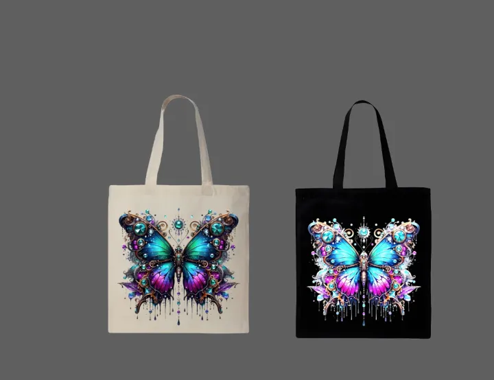 Jeweled%20Steampunk%20Butterfly%20Printed%20Tote%20Bag%20%20%E2%80%93%20Eco-Friendly%20Cotton%20Shoulder%20Shopping%20Bag-White,%20Black%20-%20Image%202