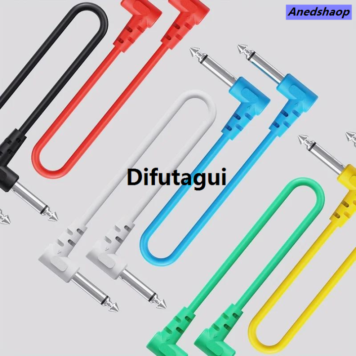 Difutagui%206pcs%20Audio%20Cable%20for%20Audio%20Electric%20Guitar%20Bass%20MusLuxury%20Fashion%20ic%20TS%201/4%7C%20Right%20Angle%20Instrument%20Parts%20Accessories%20-%20Image%202