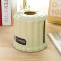 New Nordic Style Round Tissue Box Double Opening Multifunctional Drawer Box Durable Cylinder Roll Paper Storage Box. 