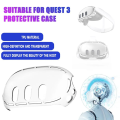 For 3 VR Helmet Protective Cover Clear TPU Cases Protector Dustproof for Meta Quest3 VR Replacement Parts Accessories. 